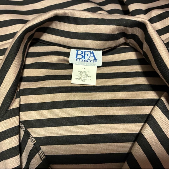 BFA Classics Tan & Black 3/4 Sleeve Blazer 1X - Picture 2 of 2